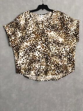 Westbound Woman Pop-Over Top Henley Cuff Short Sleeve Women's 3X NEW
